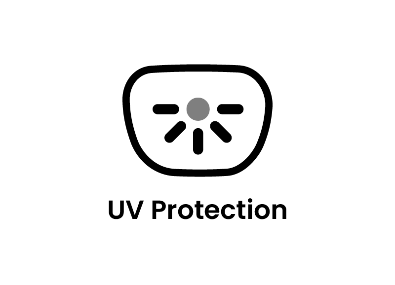 UV protection symbol on a blue background