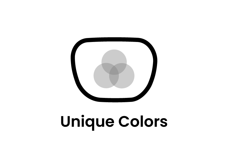 Logo with three overlapping circles and text 'Unique Colors' on a solid background